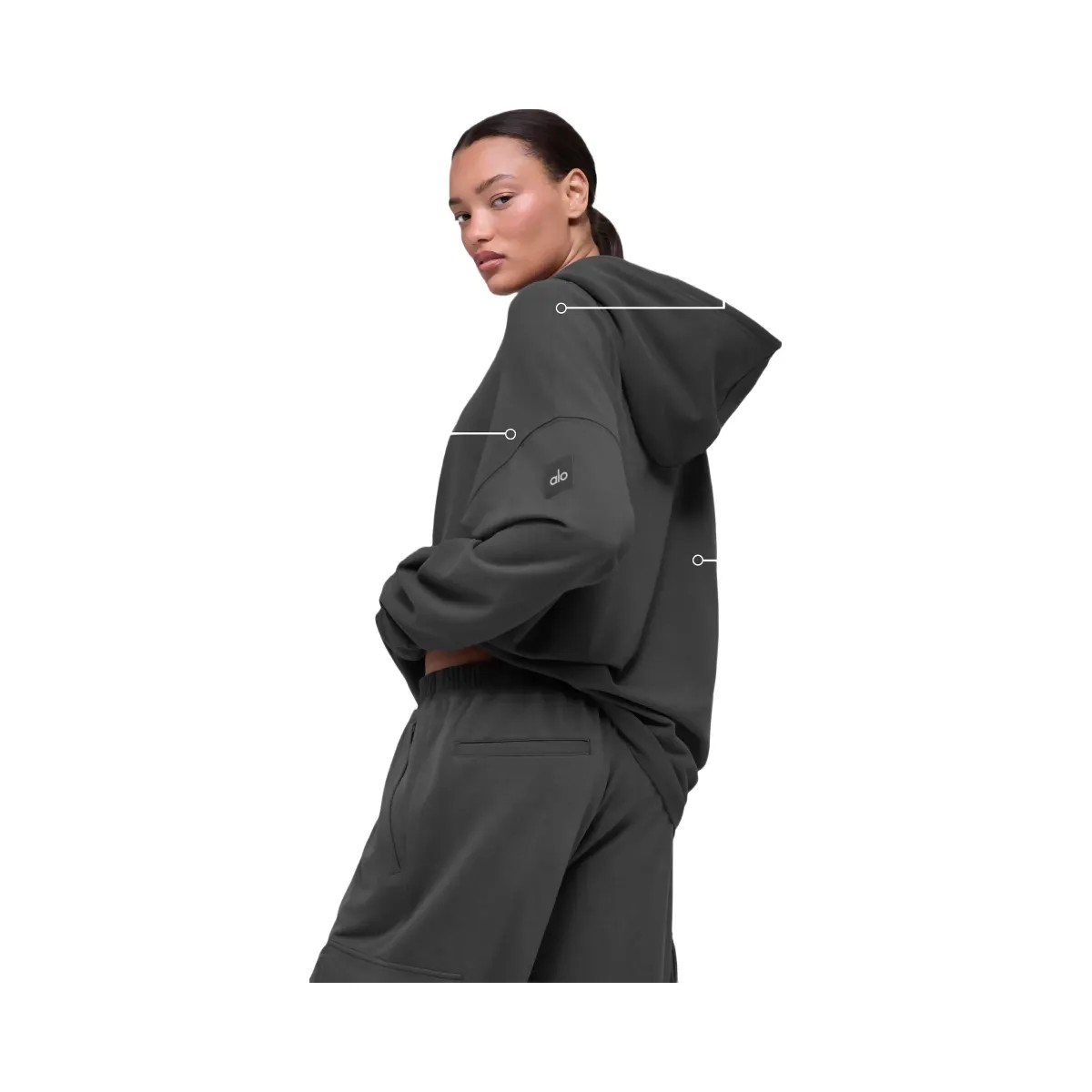 Alo Men's Double Take Hoodie - Anthracite - HypeFly India View 2
