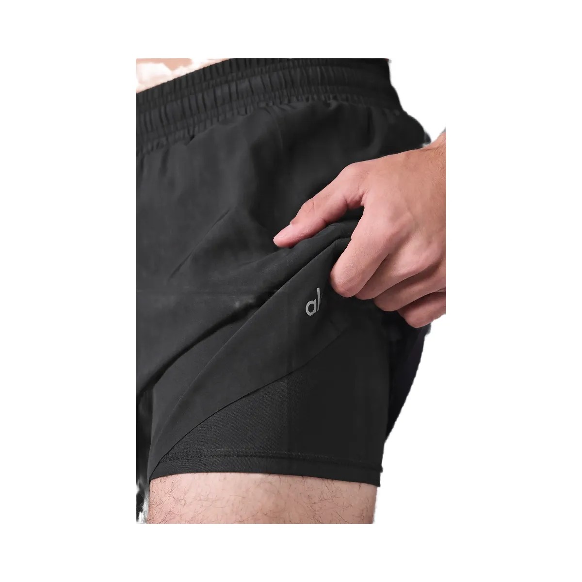 Alo Men's 5" Adapt Running Short - Black - HypeFly India View 3
