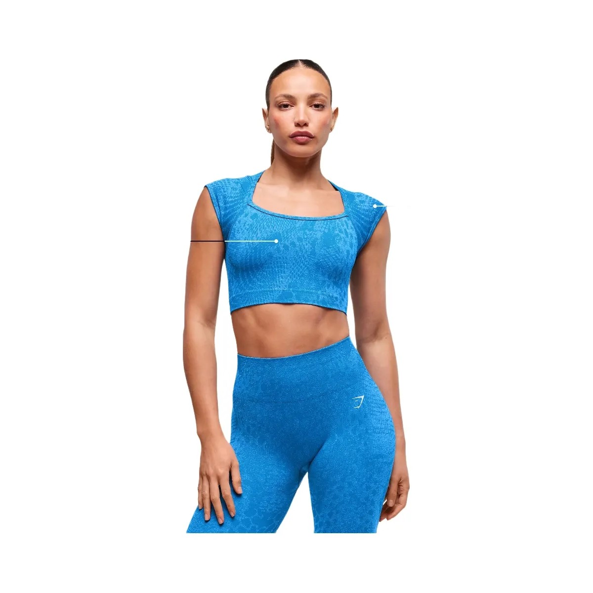 Gymshark Adapt Animal X Whitney Seamless Crop Top - Barbell Blue/Gentle Blue - HypeFly India View 5