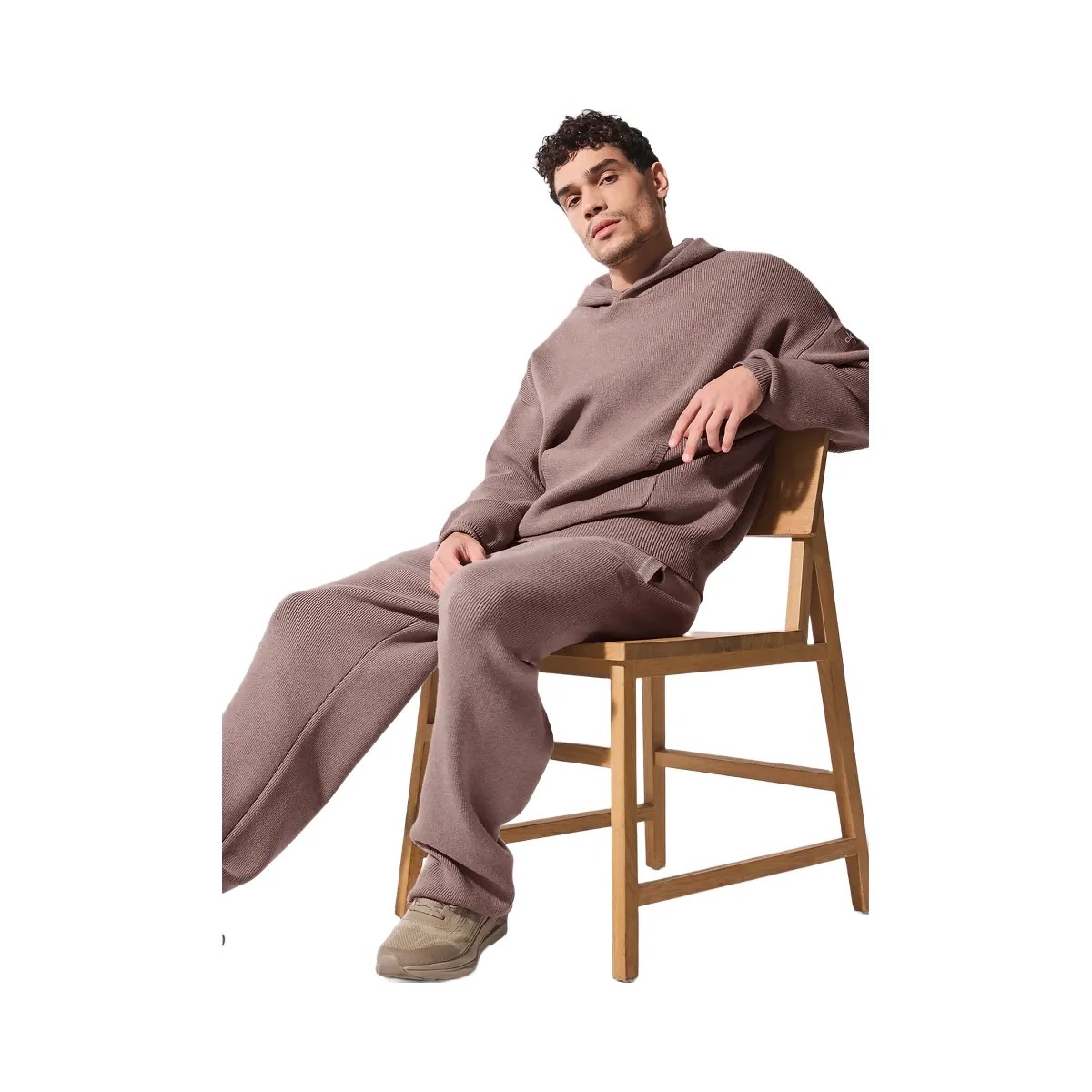 Alo Men's Scholar Hooded Sweater - Mushroom Heather - HypeFly India View 5