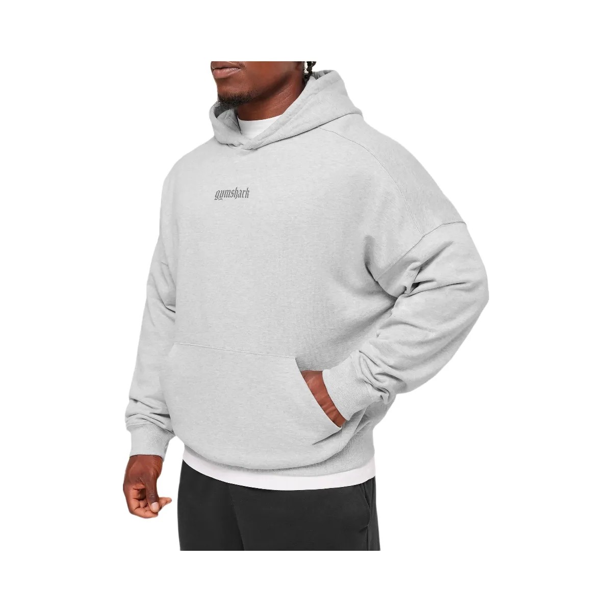 Gymshark Olde English Hoodie - Soft Grey Marl - HypeFly India View 3