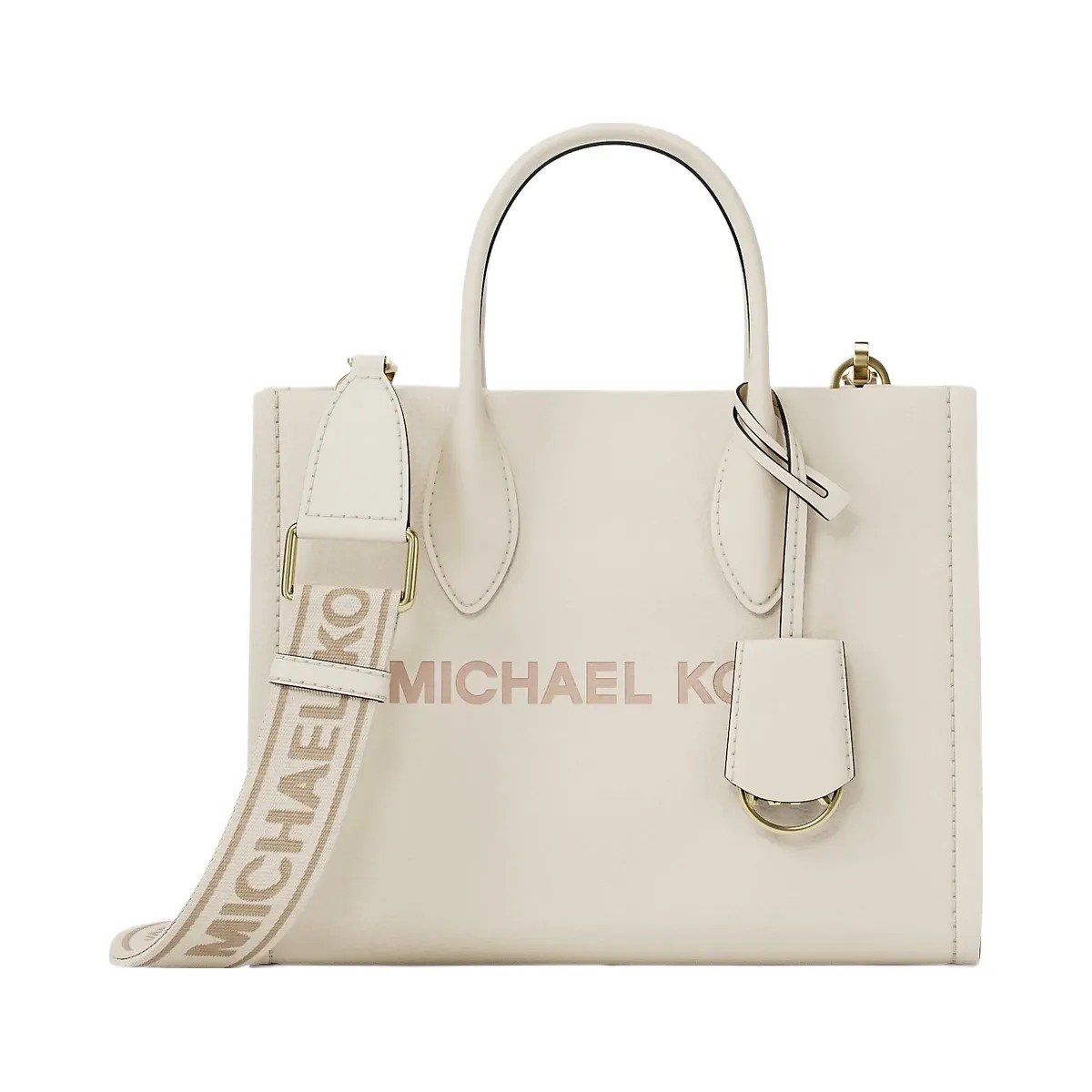 Michael Kors Mirella Small Pebbled Leather Convertible Crossbody Bag Lt Cream - HypeFly India View 1