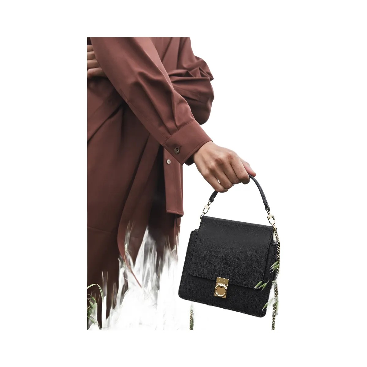 Polene Numero Sept Mini Textured Black - HypeFly India View 3