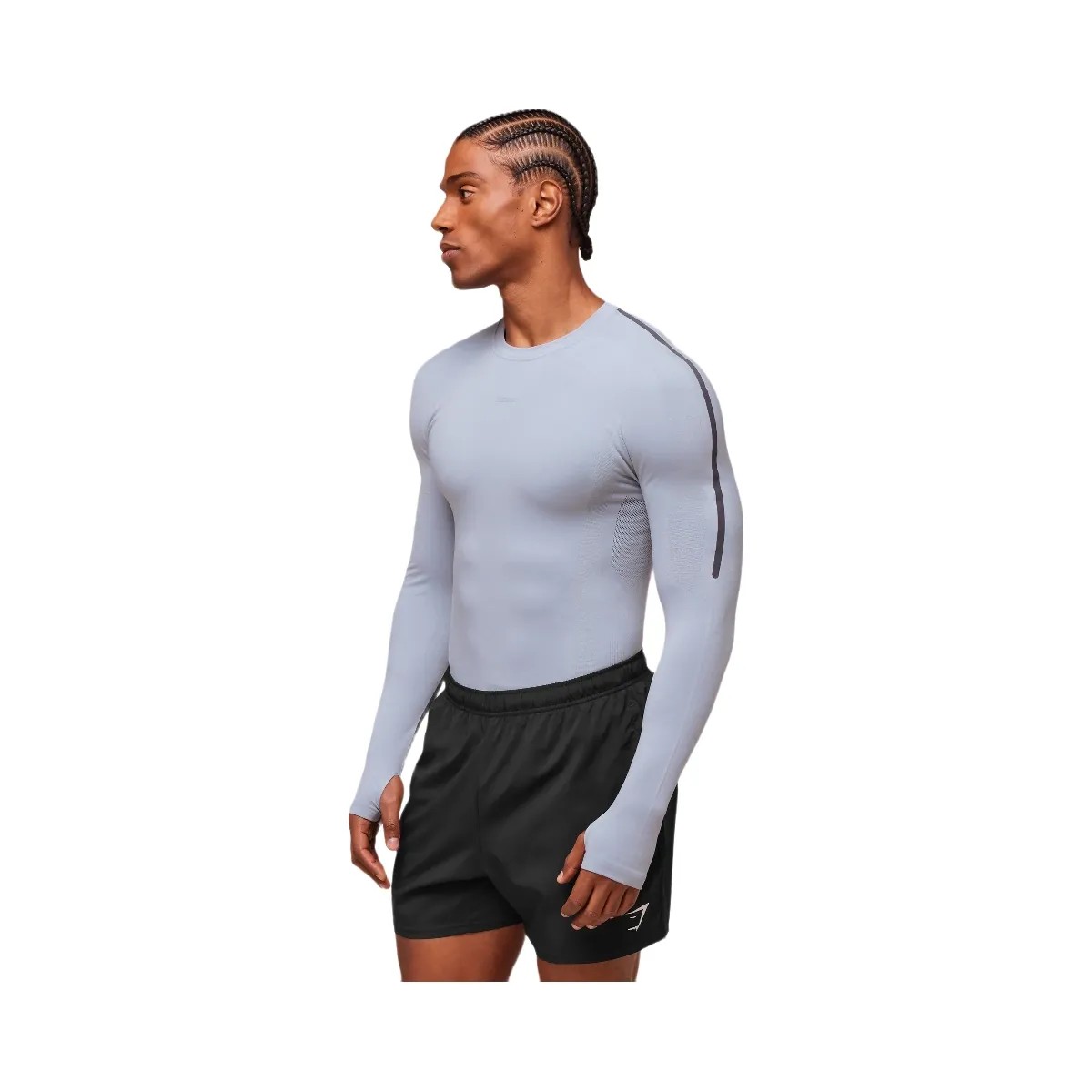 Gymshark everywear Warp Knit LS T-Shirt - Pale Blue - HypeFly India View 6