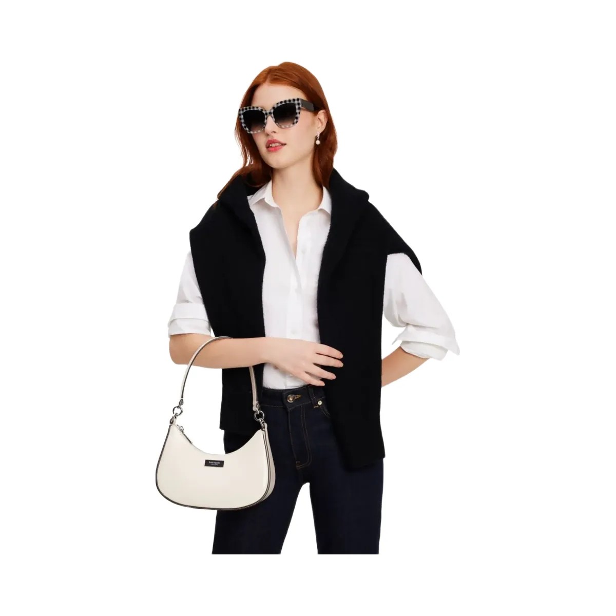 Kate Spade Sam Icon Shiny Small Convertible Crossbody Parchment - HypeFly India View 3