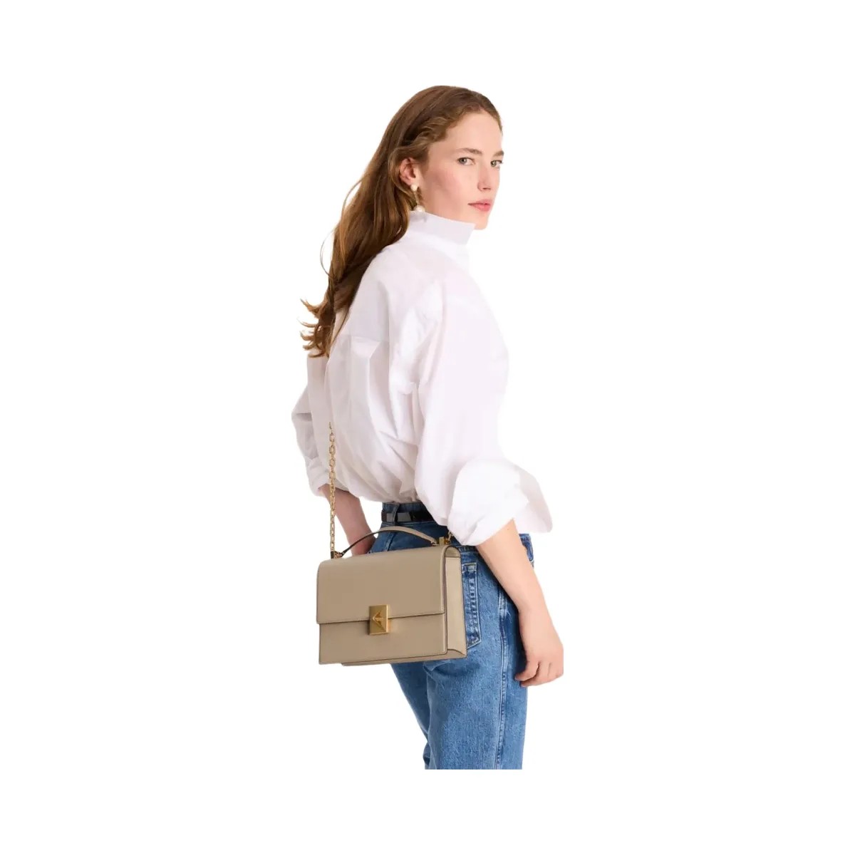 Kate Spade Deco Chain Shoulder Bag Timeless Taupe - HypeFly India View 3