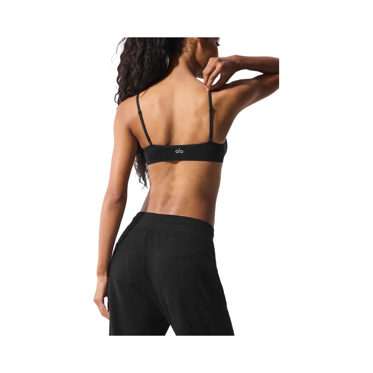 Alo Women's Sheer Glow Bra - Black - HypeFly India View 3