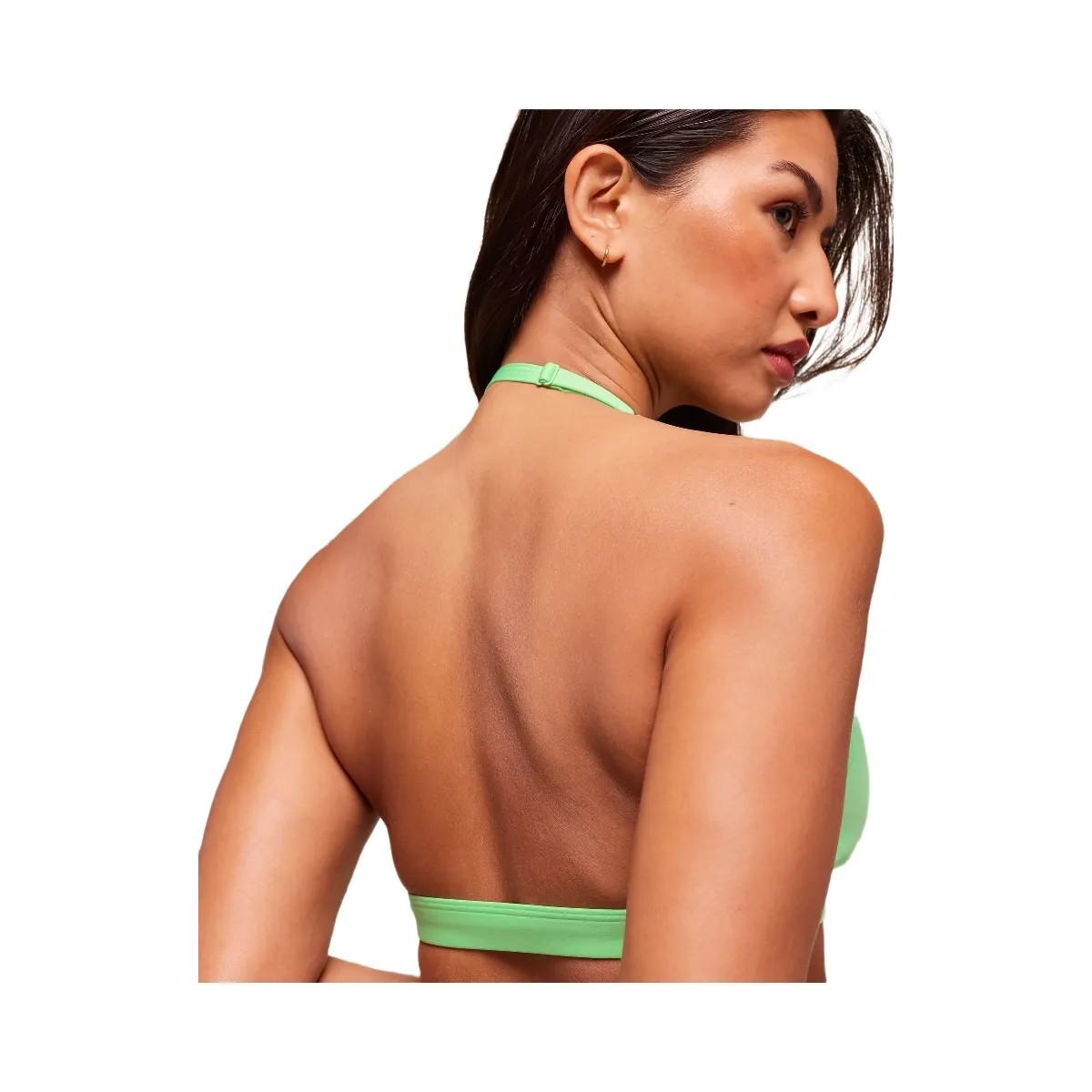 Gymshark Minimal Halterneck Sports Bra - Active Green - HypeFly India View 5