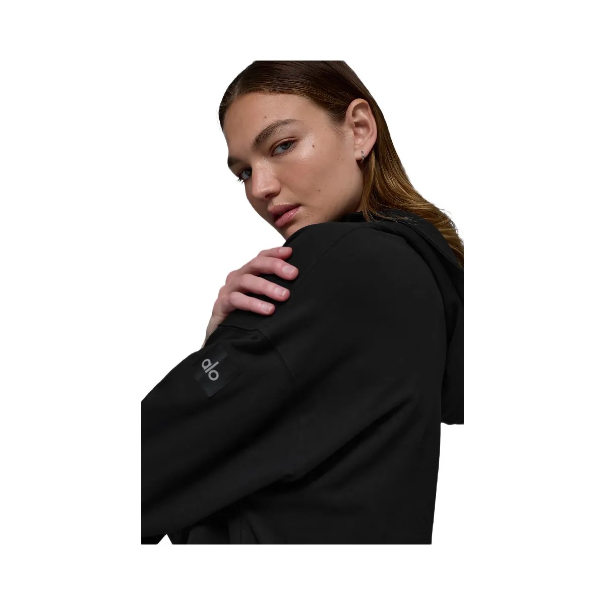 Alo Women's Double Take Hoodie - Black - HypeFly India View 2