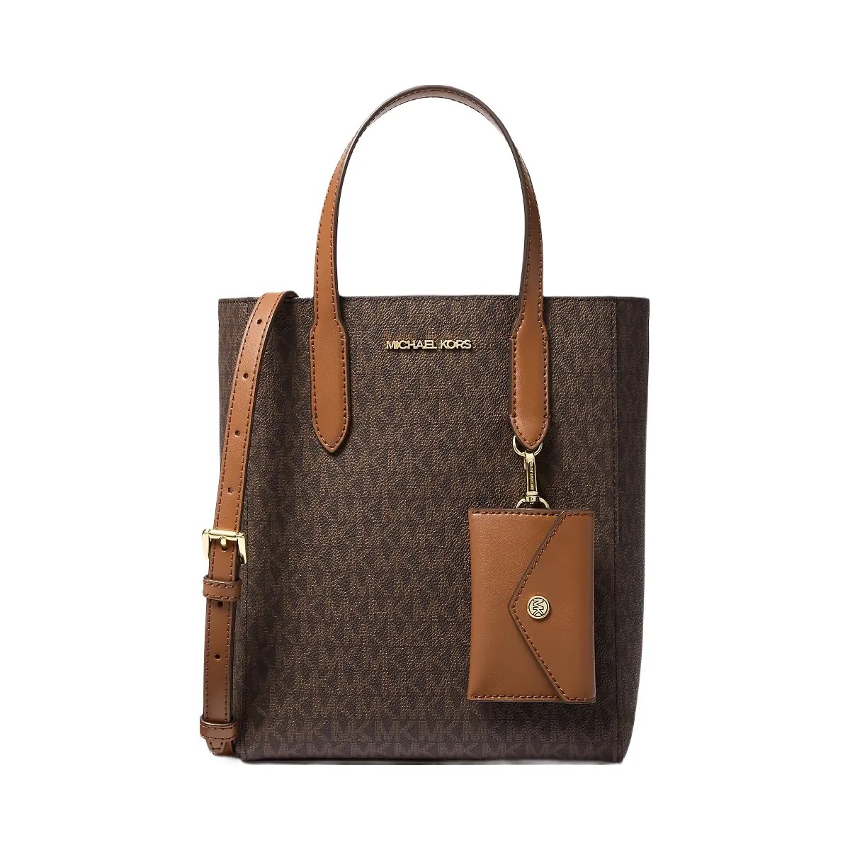 Michael Kors Vincent Small Signature Logo Convertible Tote Bag with Card Case Brown - HypeFly India View 1