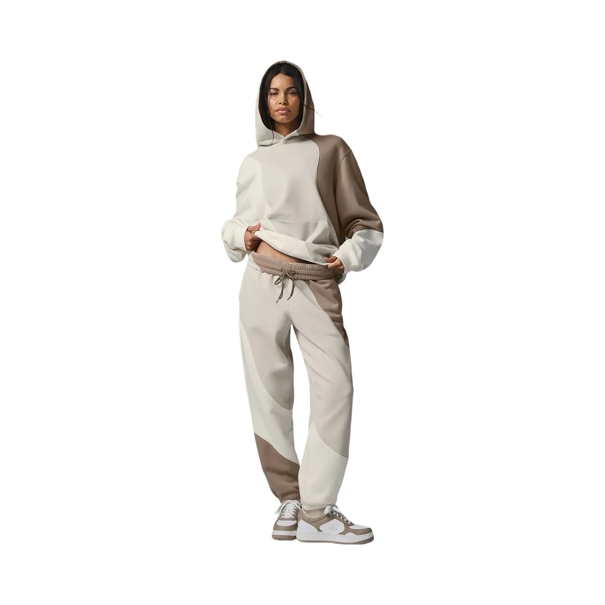 Alo Make Waves Sweatpant - Ivory/Bone/Gravel - HypeFly India View 1