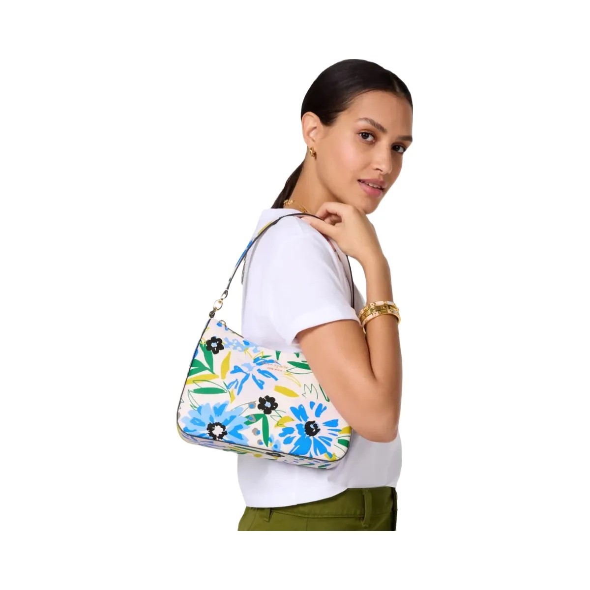 Kate Spade Margot Floral Convertible Shoulder Bag Cream Multi - HypeFly India View 2