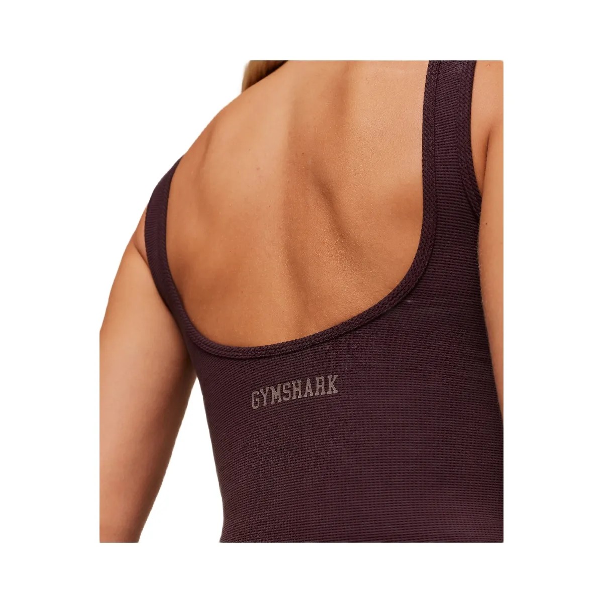 Gymshark Waffle Cropped Tank - Cherry Purple - HypeFly India View 6