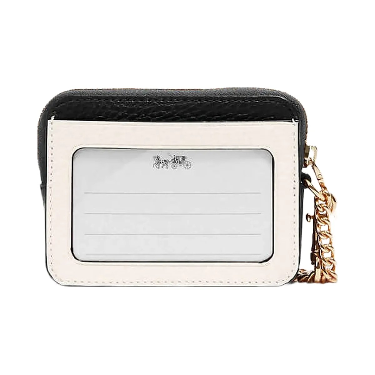 Coach Zip Card Case In Colorblock Leather-Gold-Chalk Multi - HypeFly India View 1