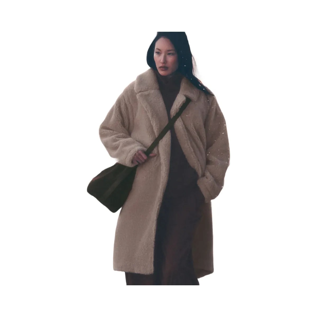 Alo Women's Oversized Sherpa Trench - Chai Latte - HypeFly India View 6