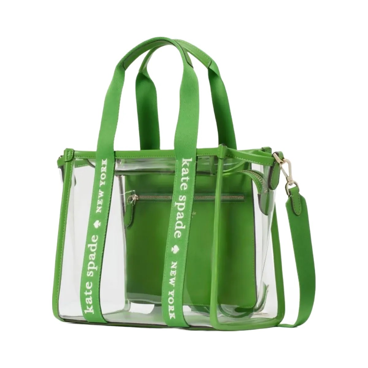 Kate Spade Kip Clear Small Tote KS Green - HypeFly India View 3