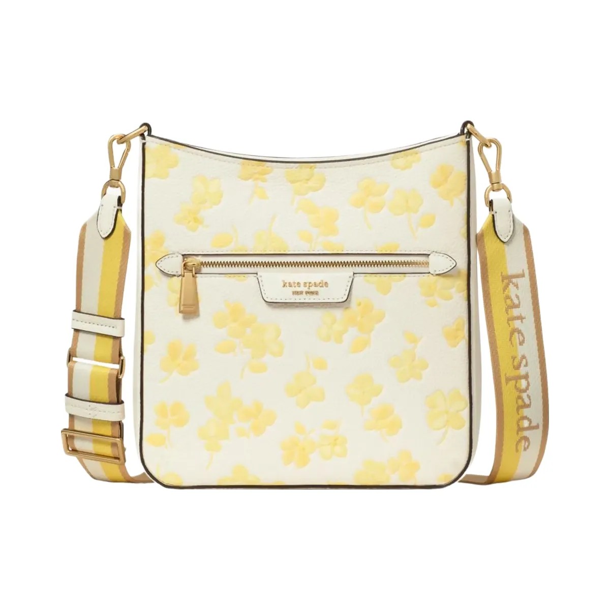 Kate Spade Hudson Spring Pansies Messenger Crossbody Bag Yuzu Jam Multi - HypeFly India View 1