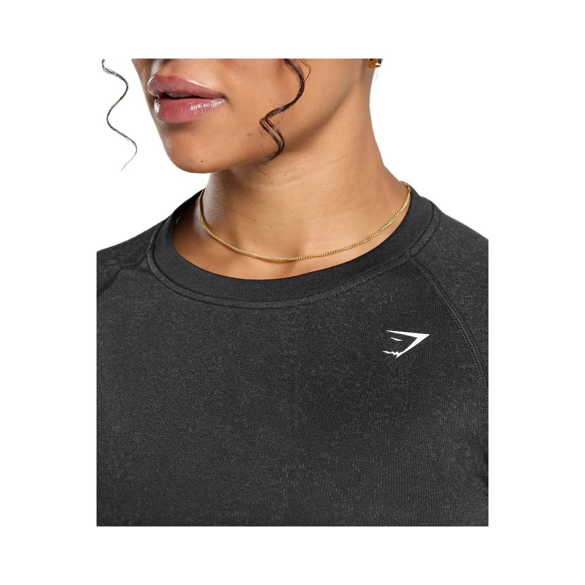 Gymshark Adapt Fleck Seamless Long Sleeve Crop Top - Mineral | Black - HypeFly India View 6