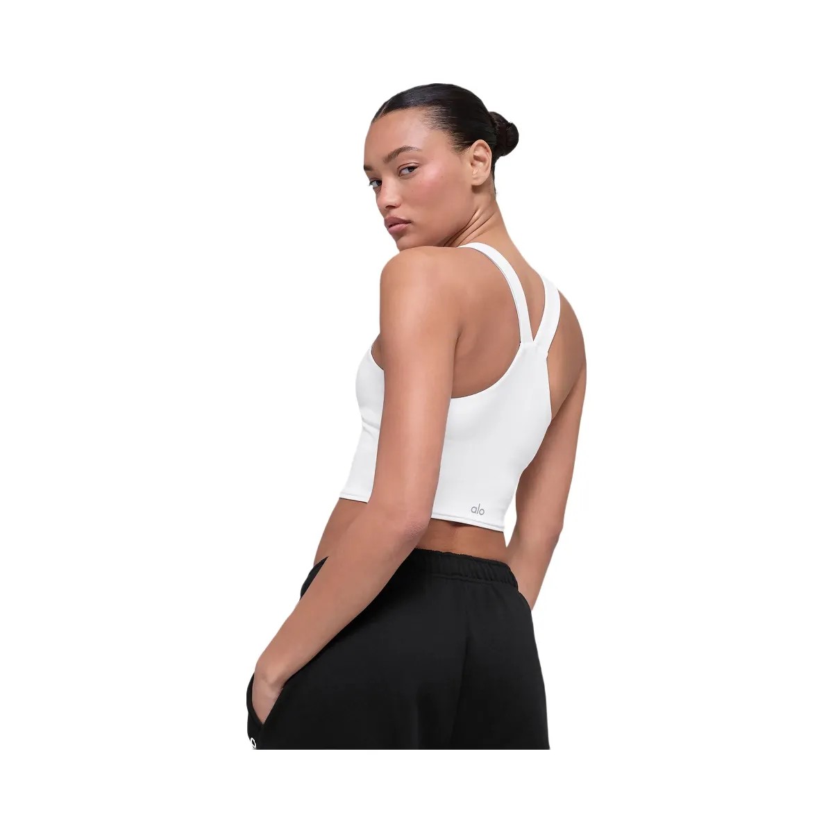 Alo Women's Airbrush Real Bra Tank - White - HypeFly India View 2