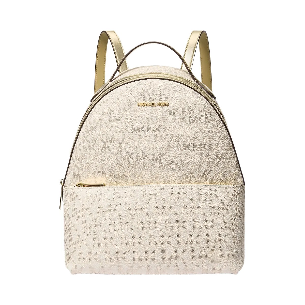 Michael Kors Sheila Medium Two-Tone Signature Logo Backpack Pale Gold - HypeFly India View 1