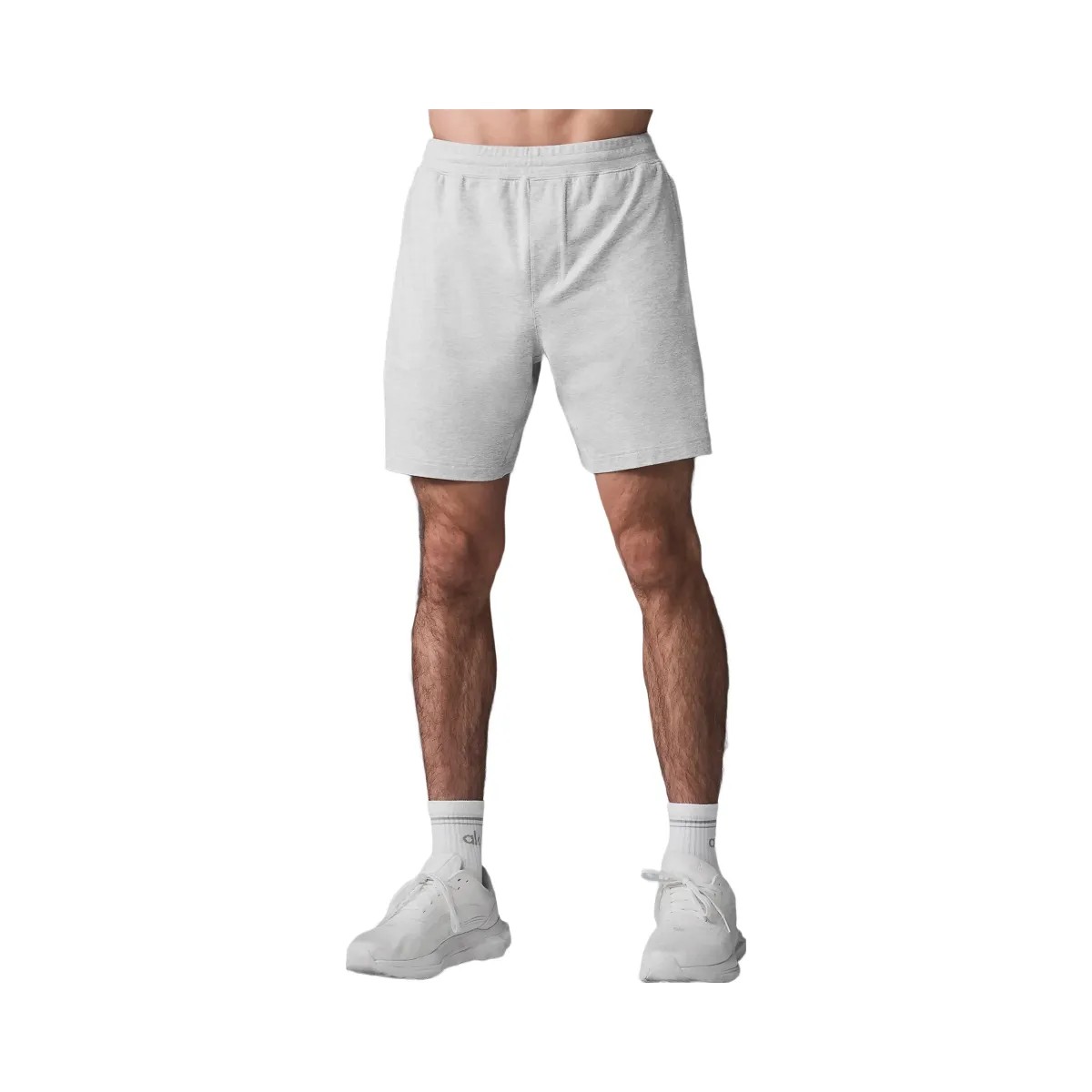 Alo Men's 7" Conquer React Performance Short - Athletic Heather Grey - HypeFly India View 1