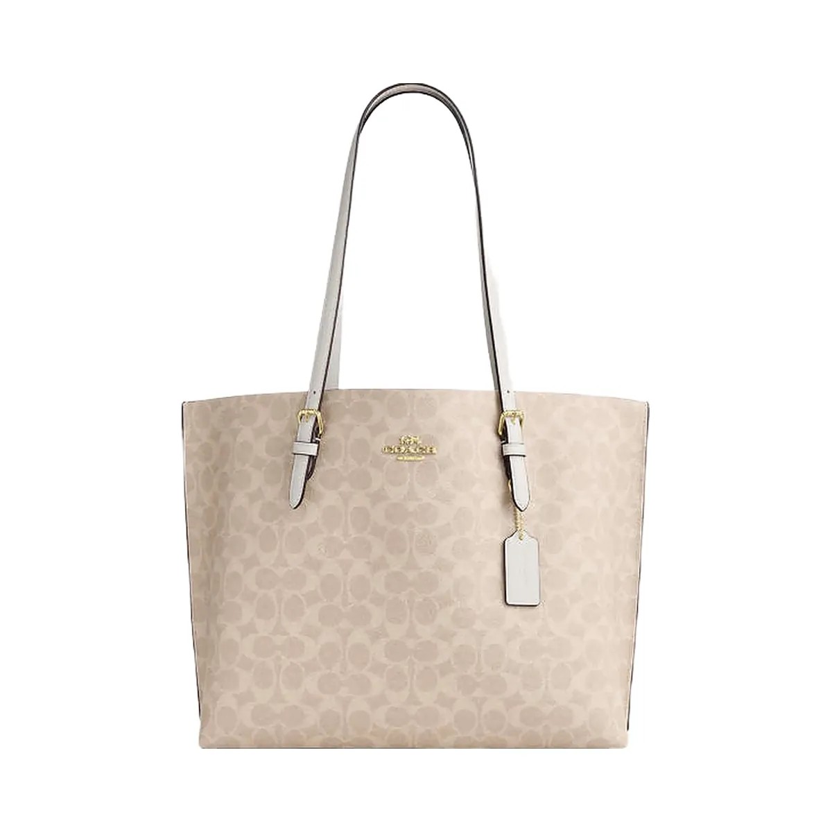Coach Mollie Tote Bag In Signature Canvas Signature Canvas-Gold-Sand-Chalk - HypeFly India View 1