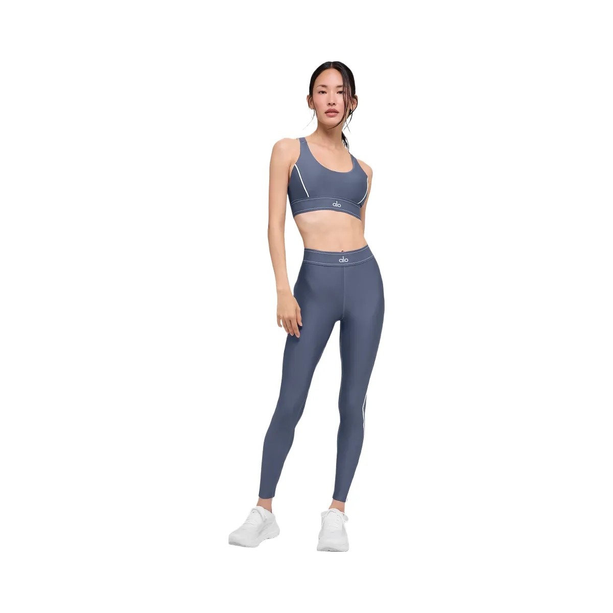 Alo Women's Airlift High-Waist Suit Up Legging - Bluestone/White - HypeFly India View 5