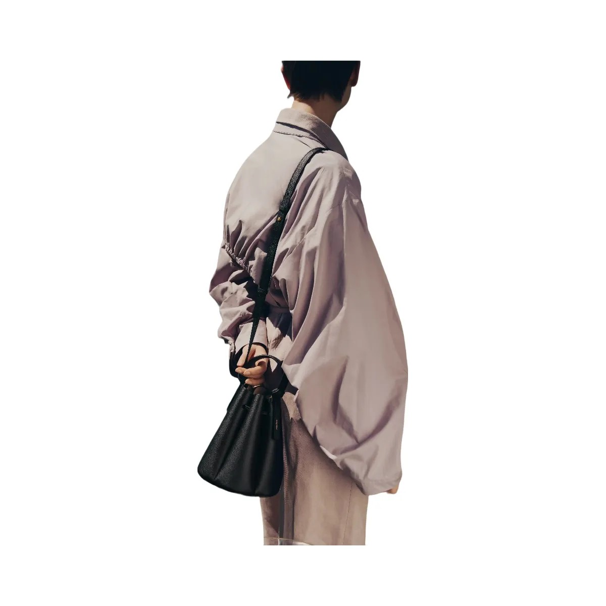 Polene Numero Huit Mini Textured Black - HypeFly India View 3