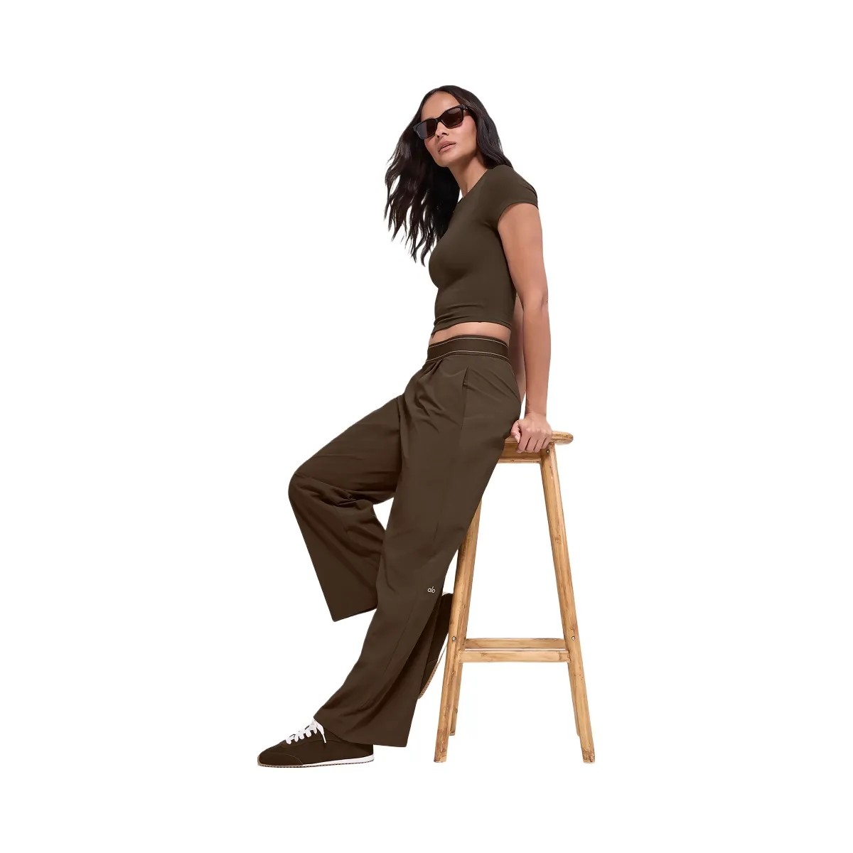 Alo Women's Suit Up Trouser (Regular) - Espresso - HypeFly India View 5