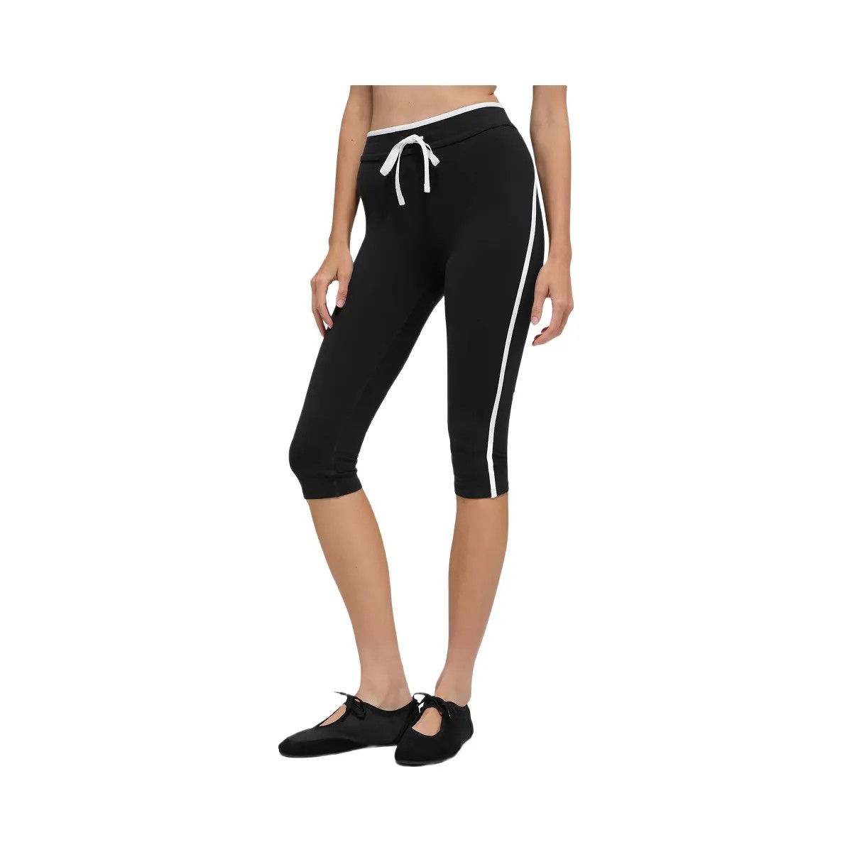 Alo Women's Airbrush High-Waist Race Pace Capri - Black/White - HypeFly India View 6