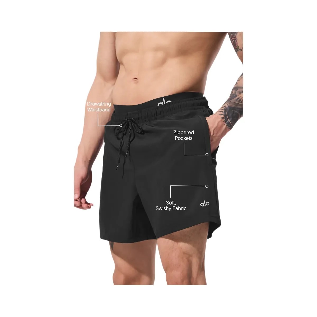 Alo Men's 7" Circuit Short - Black - HypeFly India View 2