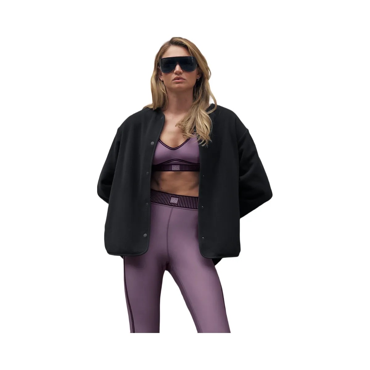 Alo Women's Polar Fleece Take Note Jacket - Black - HypeFly India View 1