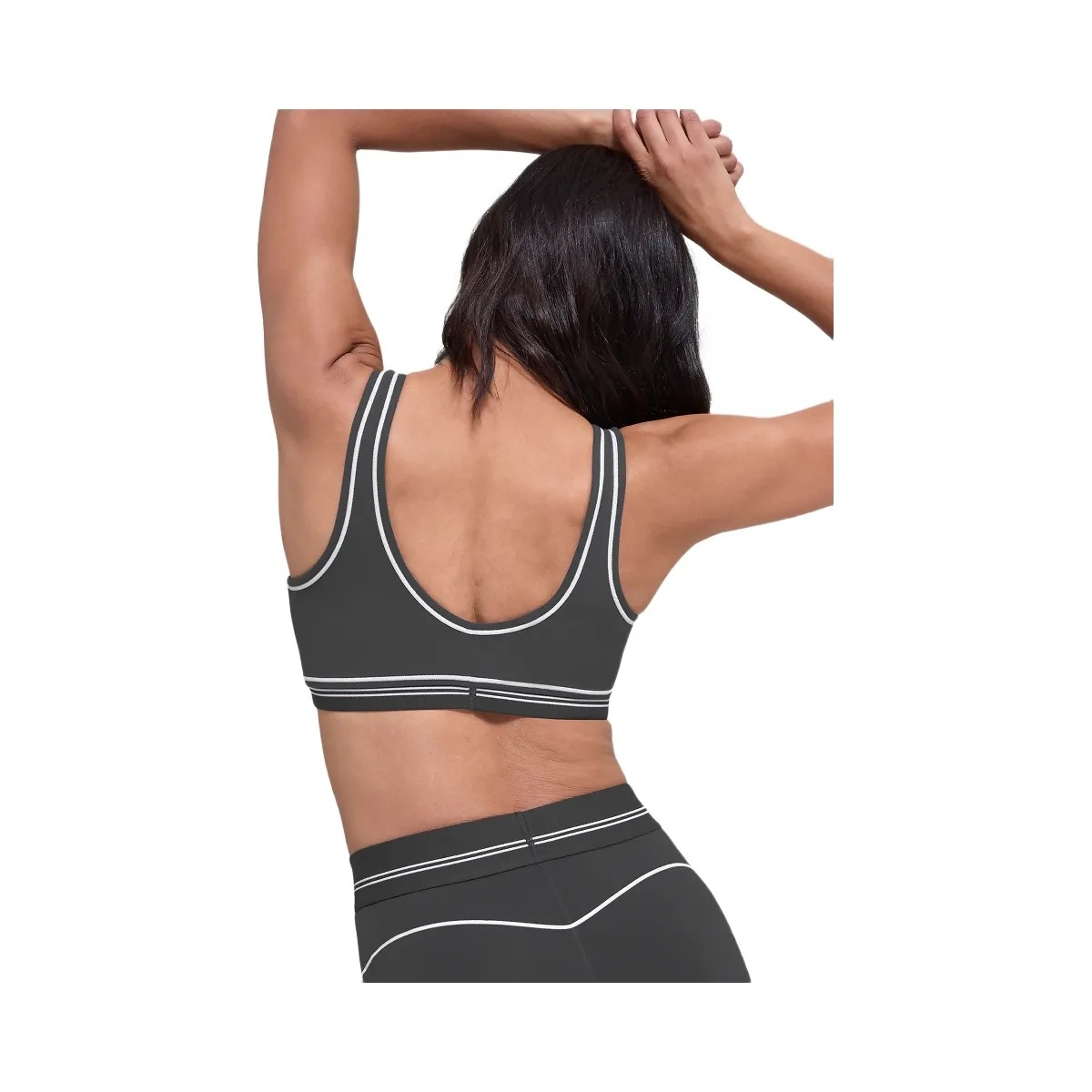 Alo Women's Airbrush Heart Throb Bra - Anthracite/White - HypeFly India View 3