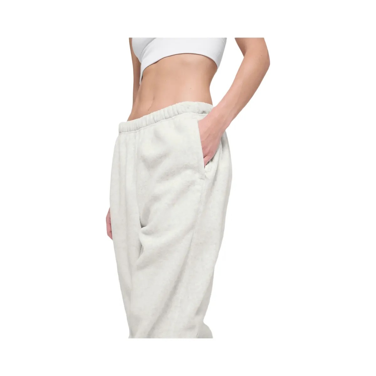 Alo Women's Polar Fleece High-Waist Retreat Jogger - White Heather Grey - HypeFly India View 4