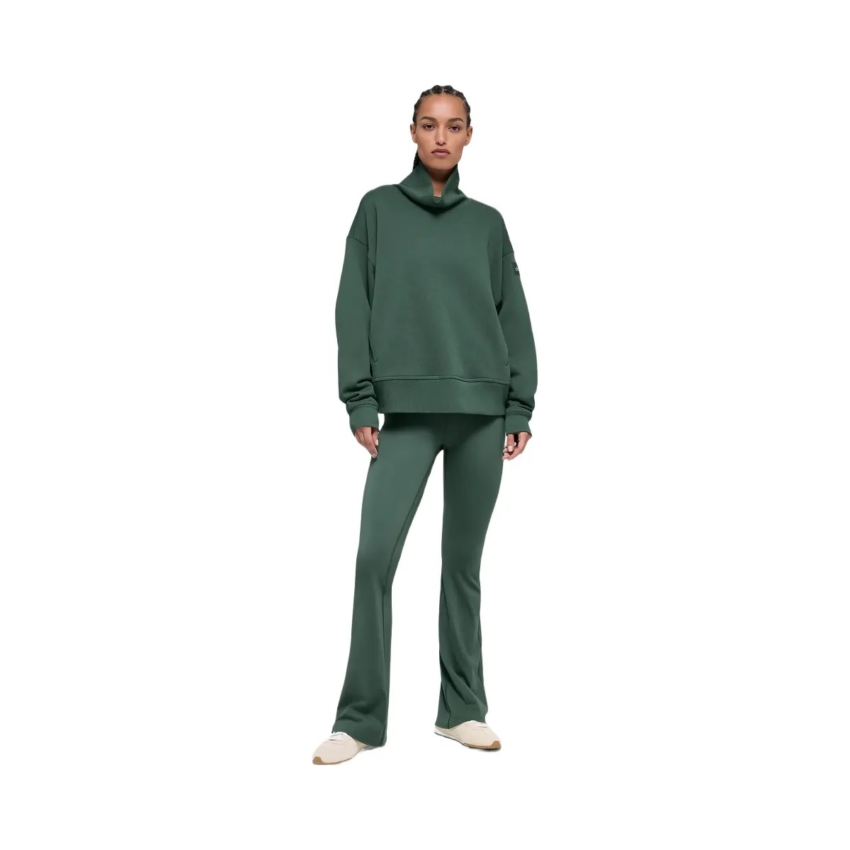 Alo Women's Hazy Mock Neck Pullover - Clover Green - HypeFly India View 4