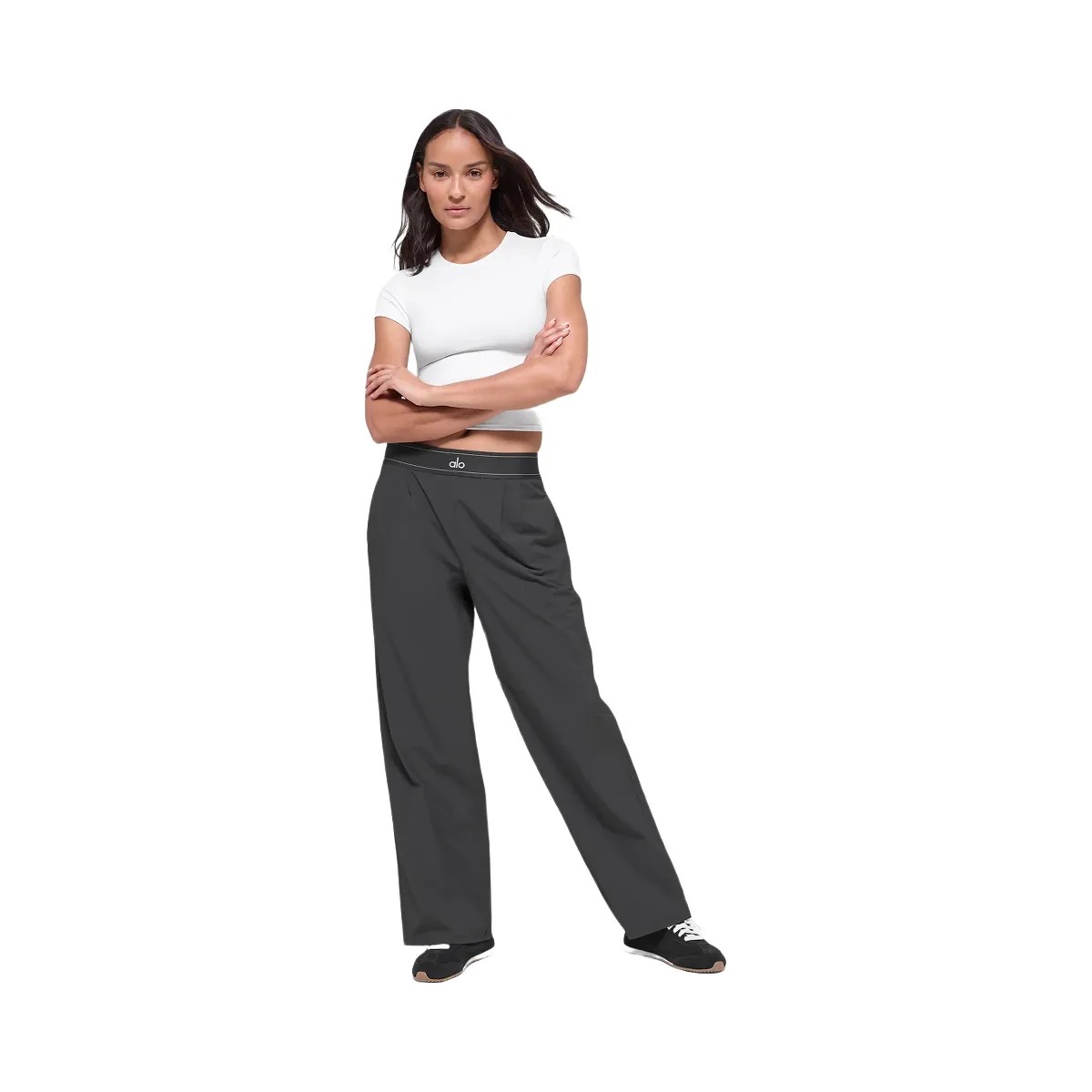 Alo Women's Suit Up Trouser (Regular) - Anthracite - HypeFly India View 2