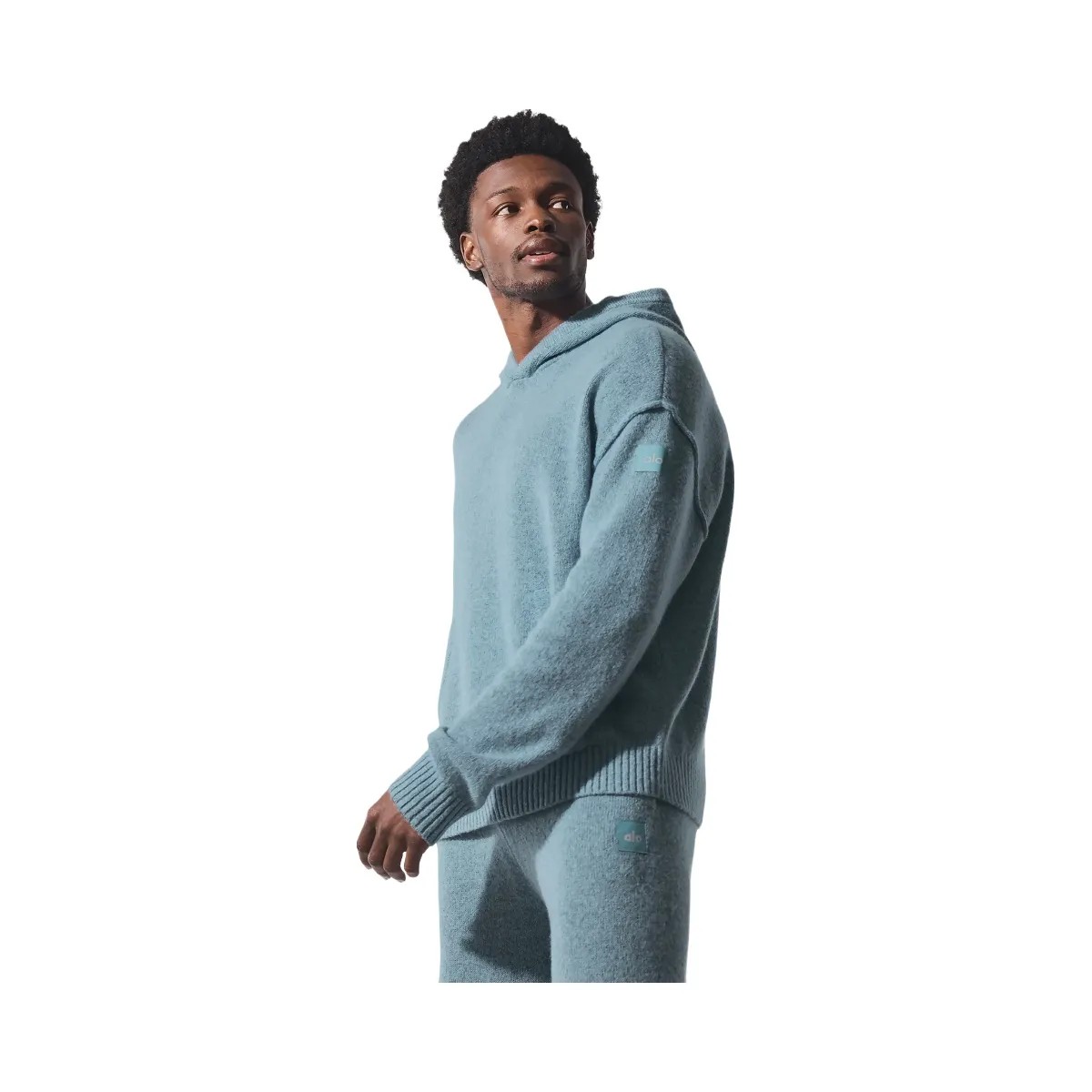Alo Men's Wool Cashmere New Class Hoodie - Celestial Blue Granite Heather - HypeFly India View 1
