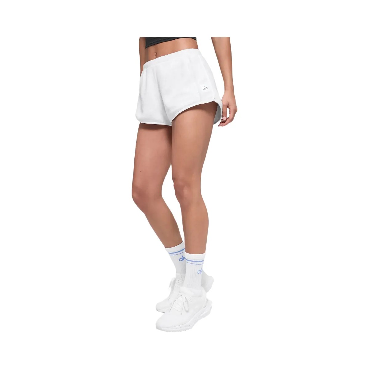 Alo Women's Polar Fleece Retreat Short - White Heather Grey - HypeFly India View 1