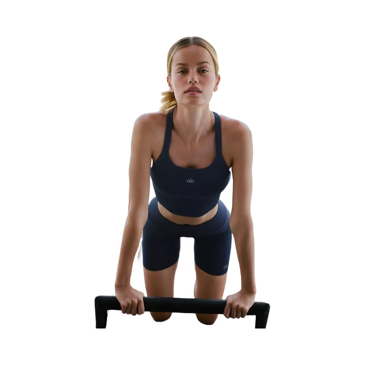 Alo Women's Seamless Ribbed Favorite Bra Tank - Navy - HypeFly India View 5