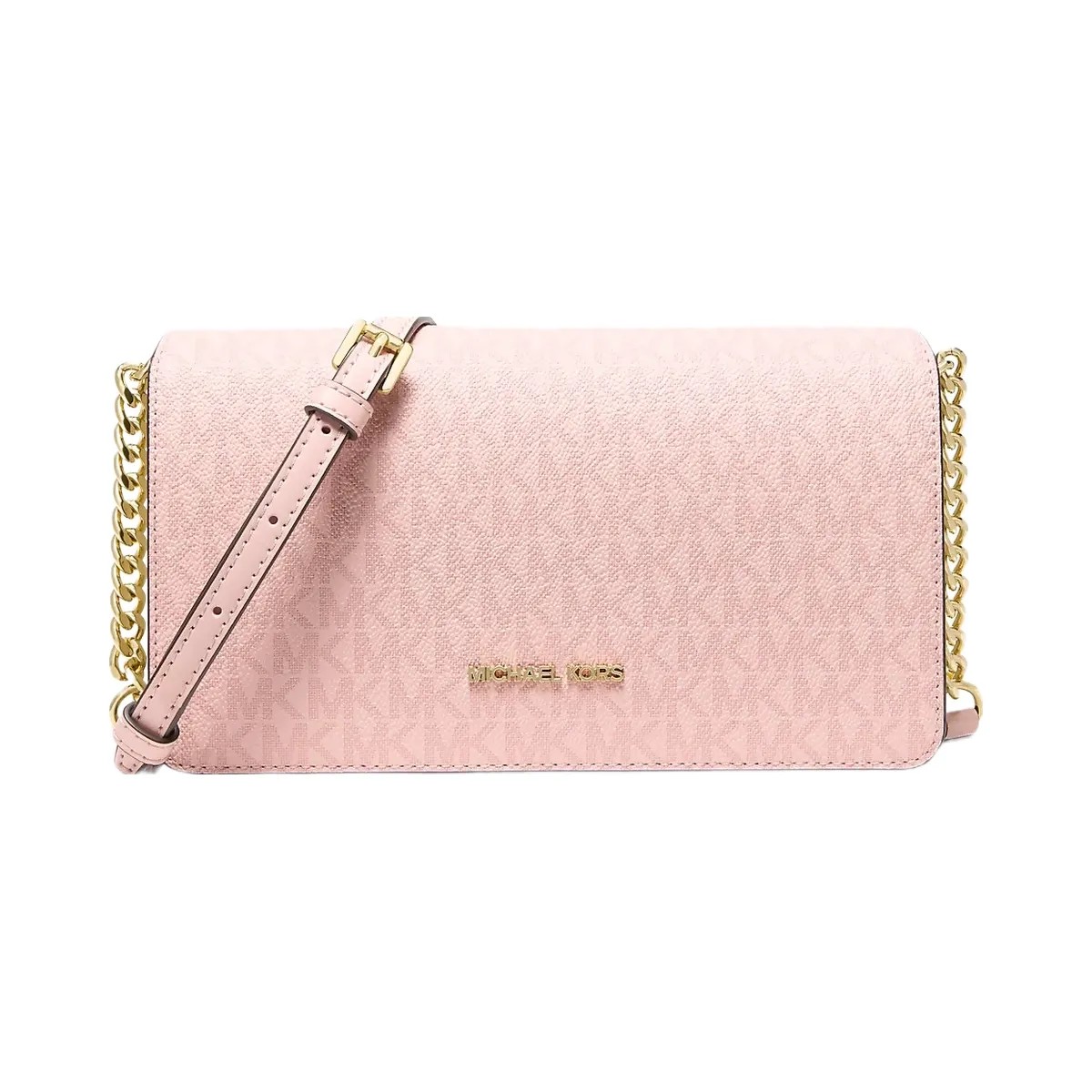 Michael Kors Jet Set Medium Signature Logo Crossbody Bag Powder Blush - HypeFly India View 1