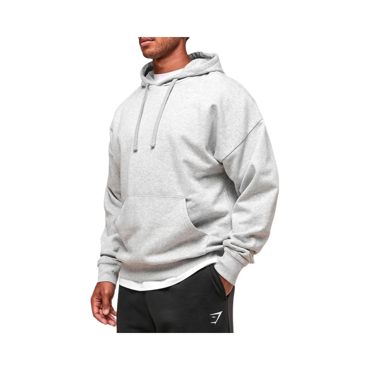 Gymshark Crest Oversized Hoodie - Light Grey Marl - HypeFly India View 2