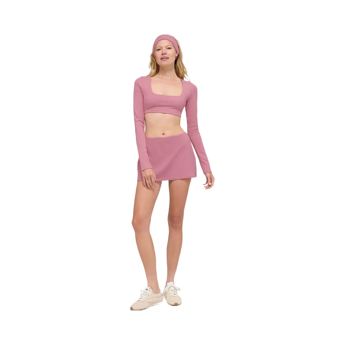 Alo Women's ALO Softsculpt Precision Long Sleeve Bra - Pink Wild Rose - HypeFly India View 3