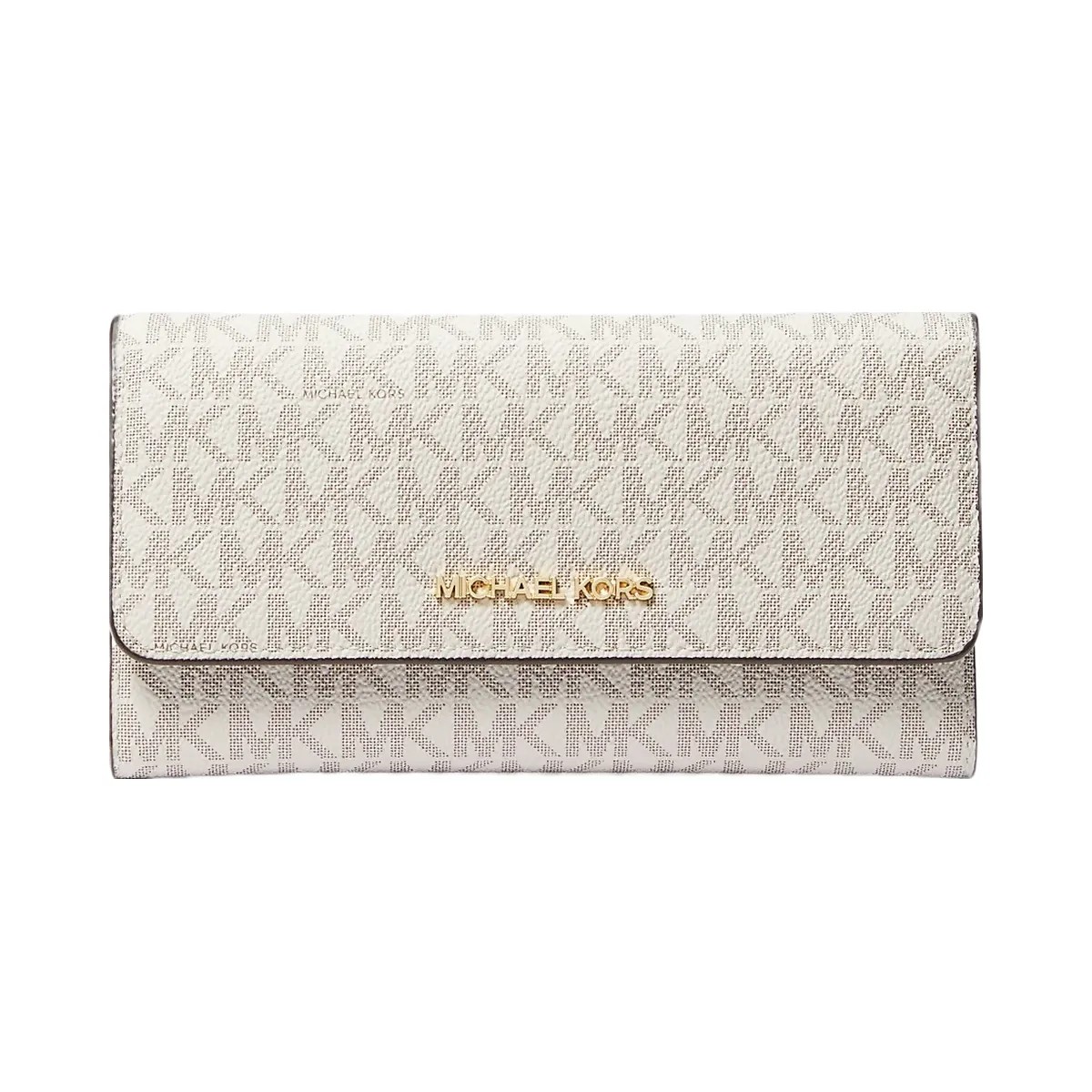 Michael Kors Jet Set Large Logo Trifold Wallet Vanilla - HypeFly India View 1