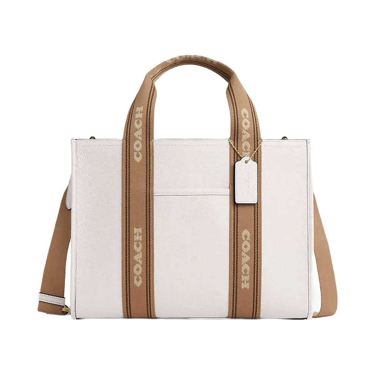 Coach Smith Tote Bag Pebbled Leather-Gold-Chalk Multi - HypeFly India View 1