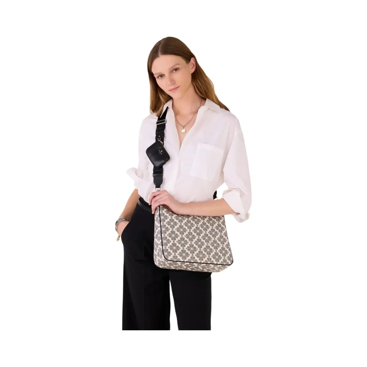 Kate Spade Flower Large Crossbody With Pouch Black Multi - HypeFly India View 2