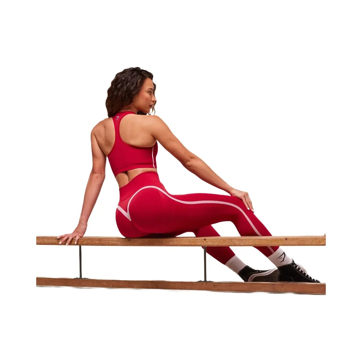 Gymshark Lift Campus Seamless Leggings - Carmine Red - HypeFly India View 1