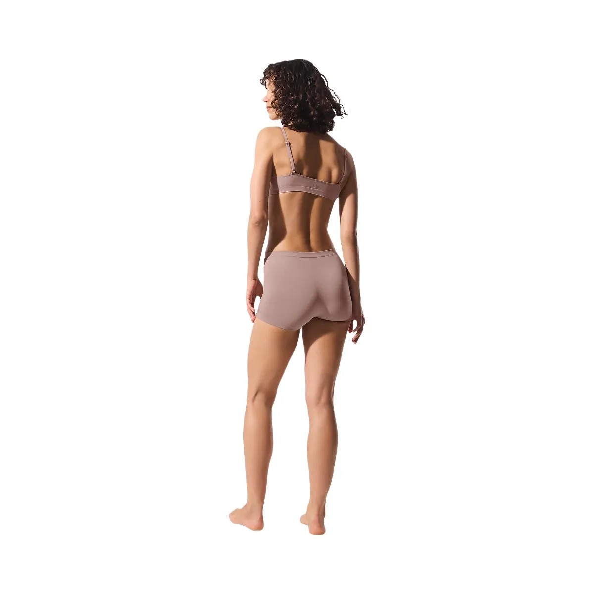 Alo Women's Sheer Glow Boyshort - Taupe - HypeFly India View 3