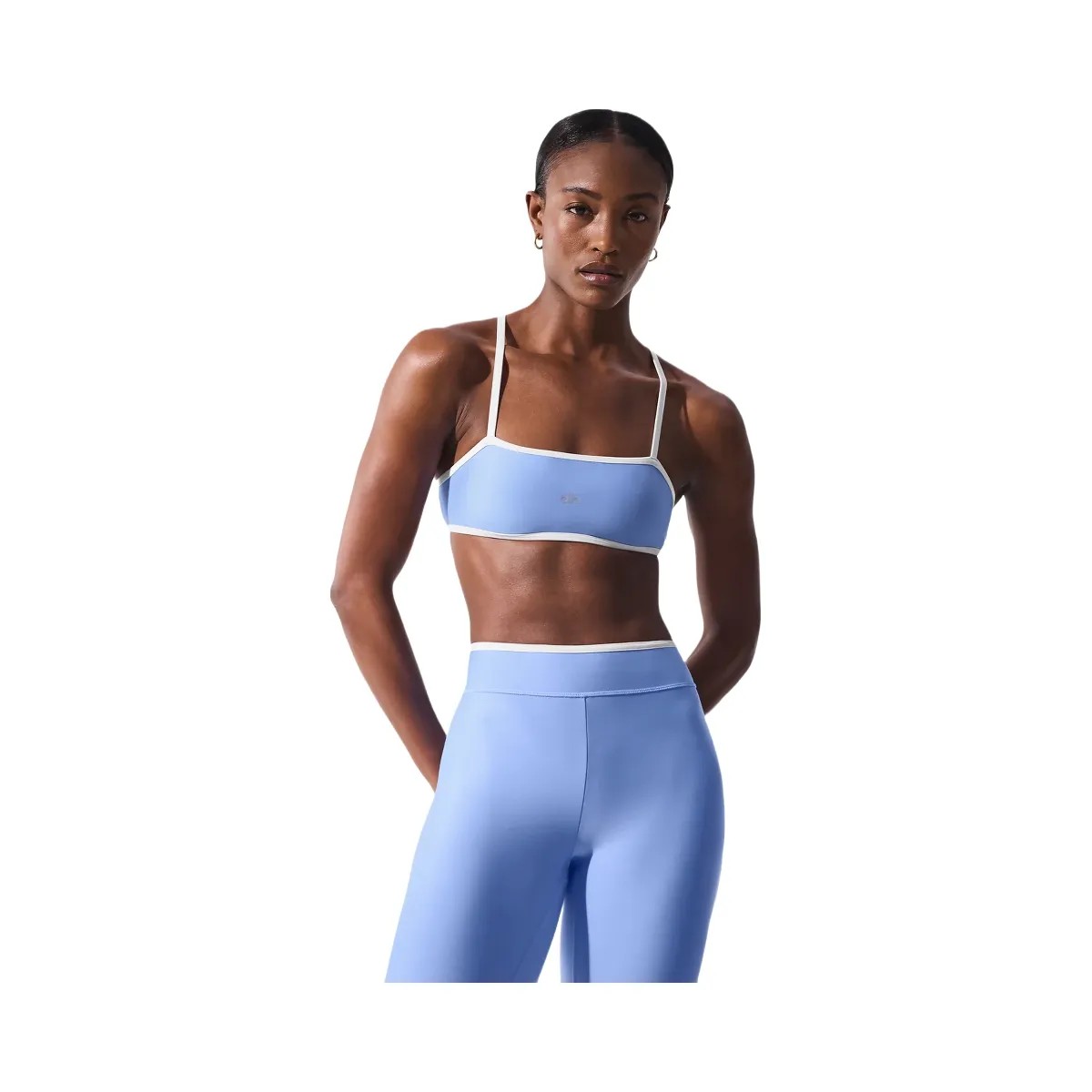Alo Women's Airlift Charger Bra - Crystal Clear Blue/White - HypeFly India View 5
