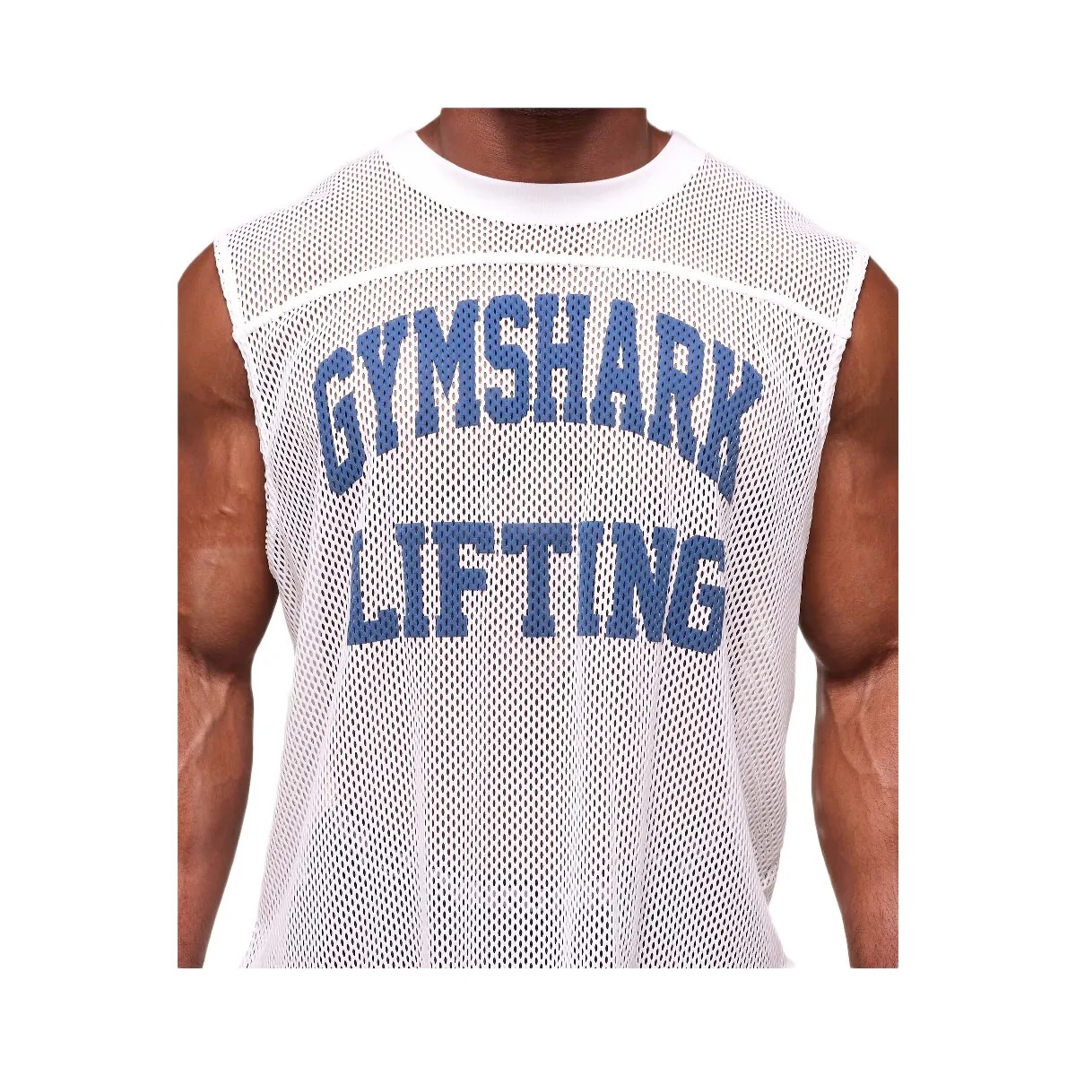 Gymshark Mesh Oversized Tank - White - HypeFly India View 4