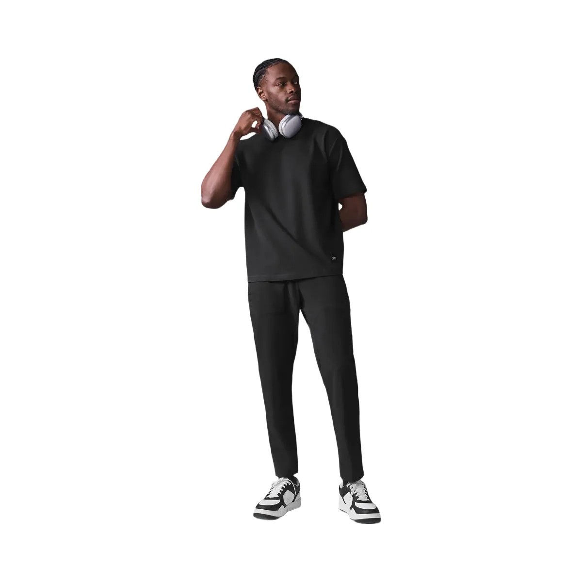 Alo Men's Double Take Short Sleeve - Black - HypeFly India View 5